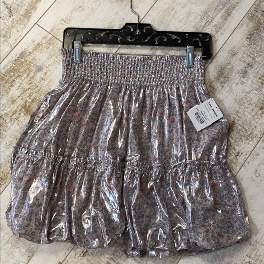 Free People Metallic Bubble Skirt